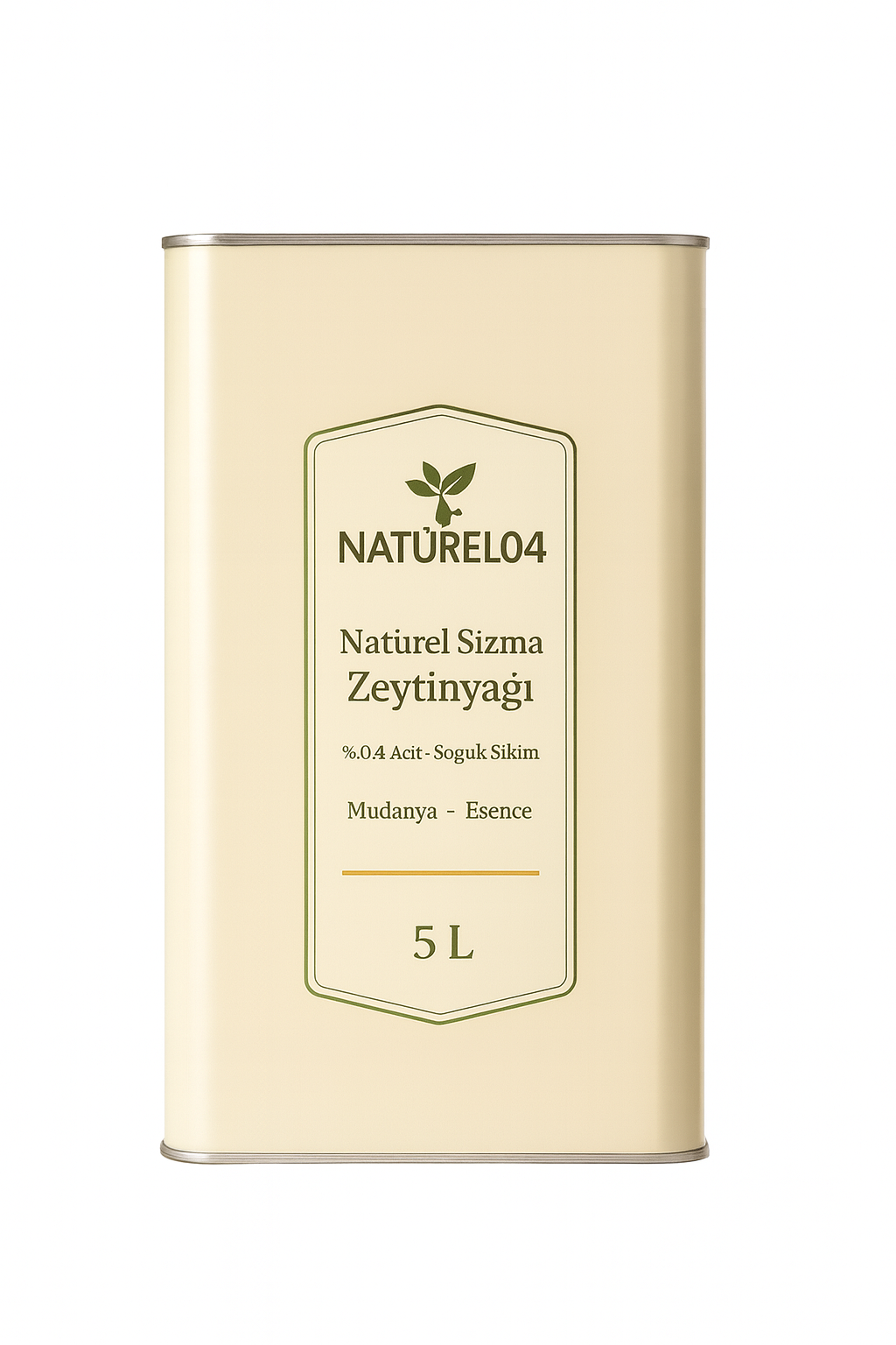 Natürel04 5 L Teneke zeytinyağı - %0,4 Asit soğuk sıkım naturel sızma zeytinyağı
